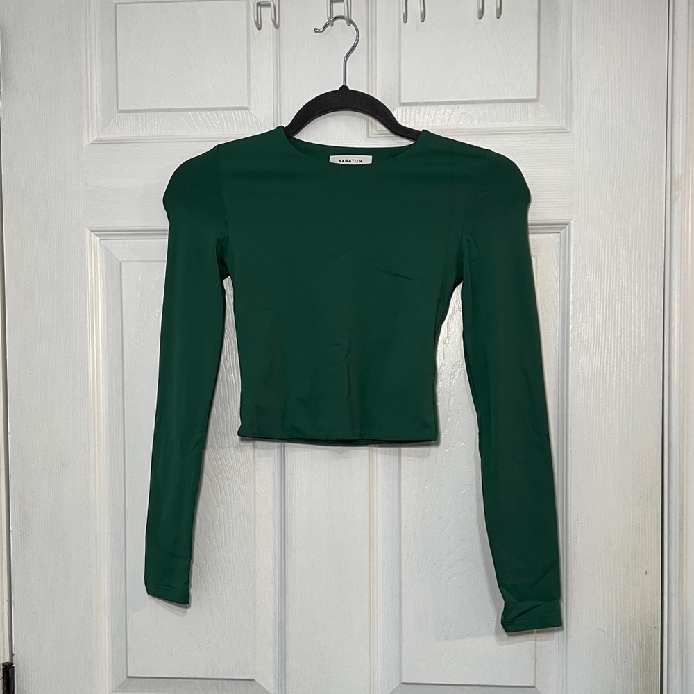 Babaton Green Contour Long Sleeve Shirt